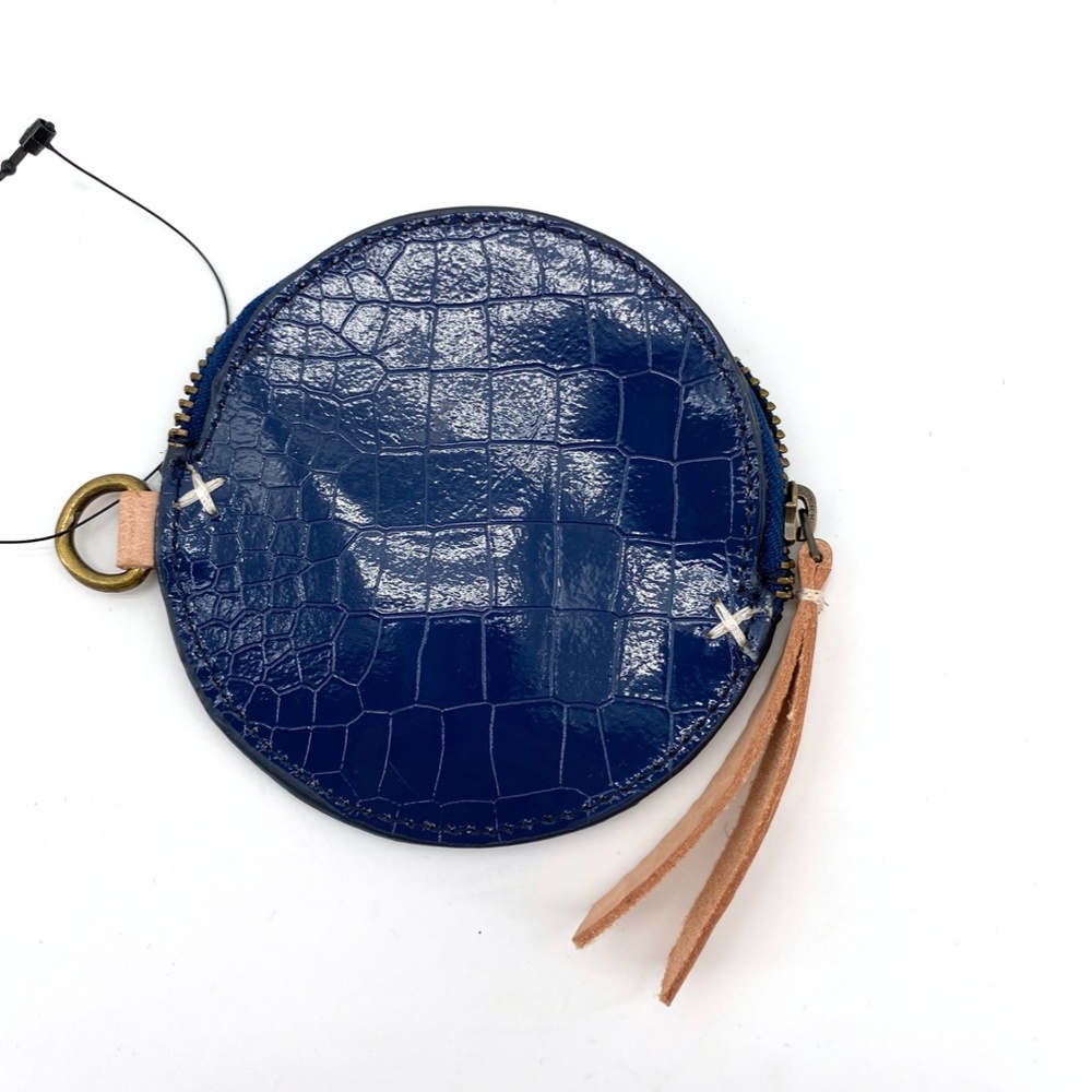 NEW FREE PEOPLE REPTILE PRINT LEATHER ZIP POUCH